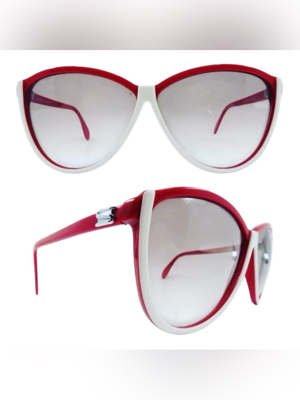 1970s Silhouette Oversized Sunglasses, Colorblock,  Mod. 3035, Made in Austria